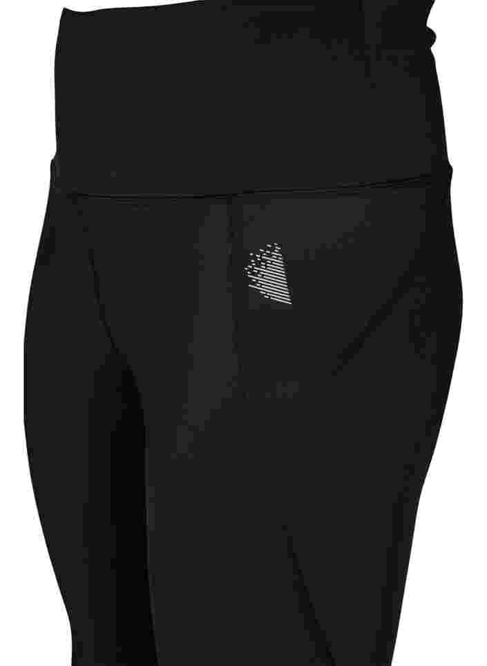 Cropped legging met patroon en mesh, Black, Packshot image number 2