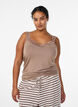 Viscose top met kanten rand, Beige, Model image number 0