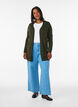 Lang gebreid vest in viscosemix, Groen, Model image number 1
