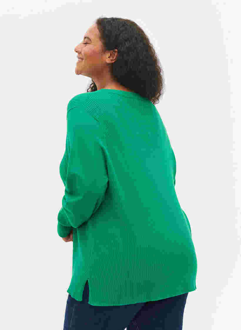 Gebreide top in rib, Jolly Green Mel., Model image number 1