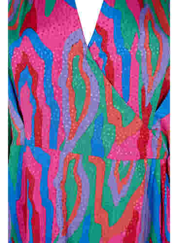 Printet wrapkjole med lange ærmer, Colorfull Art Print, Packshot image number 2