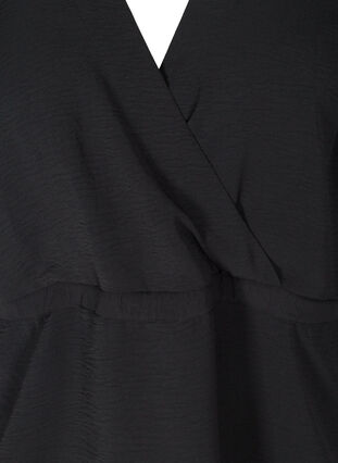Blouse met 3/4 pofmouwen en tailleband, Black, Packshot image number 2