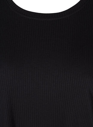 T-shirt met korte mouwen in ribstof, Black, Packshot image number 2