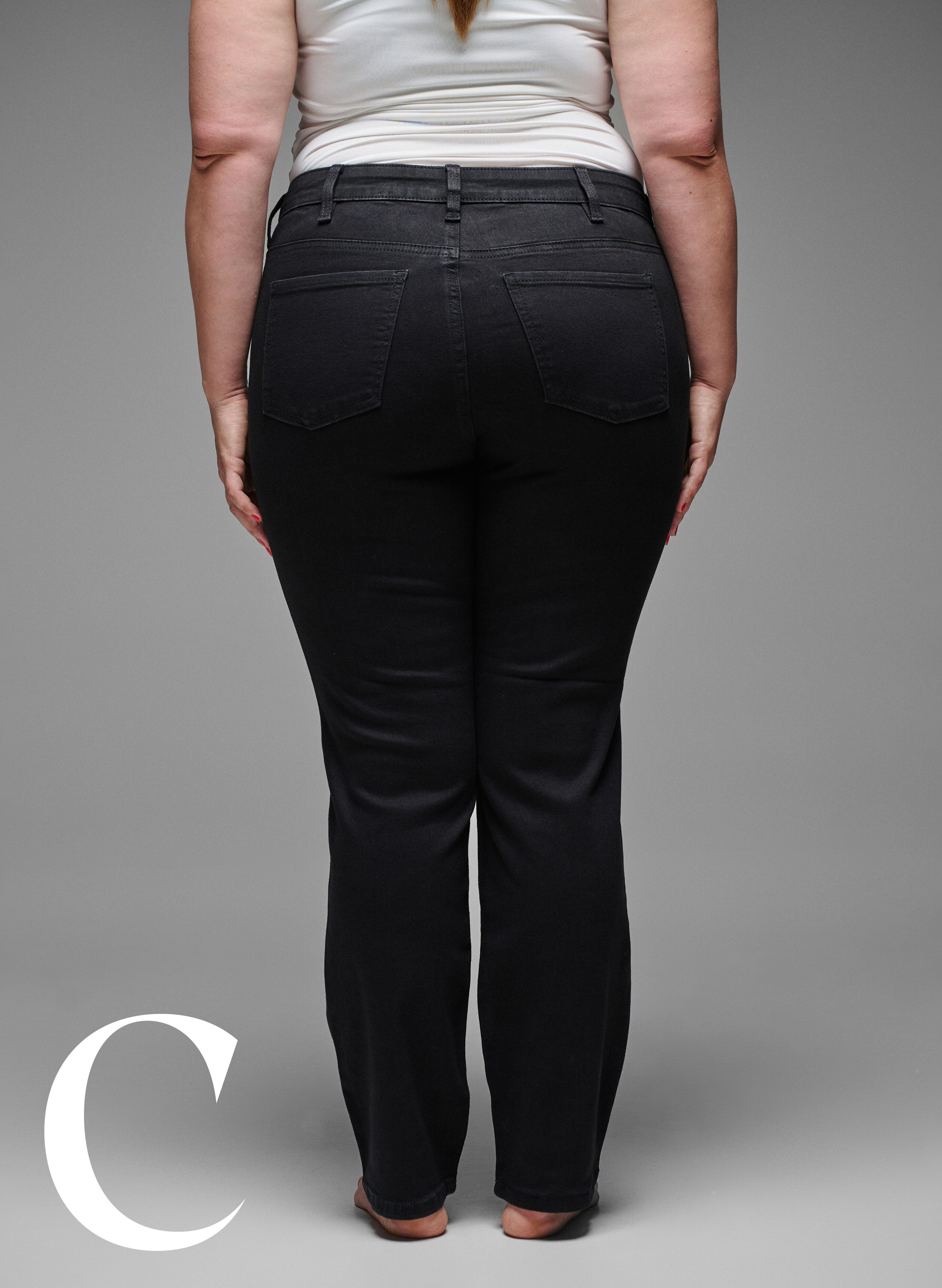Zizzi Strakke pasvorm jeans met een normale taille, Black, Model image number 7