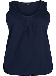 Katoenen top met kanten rand, Navy Blazer