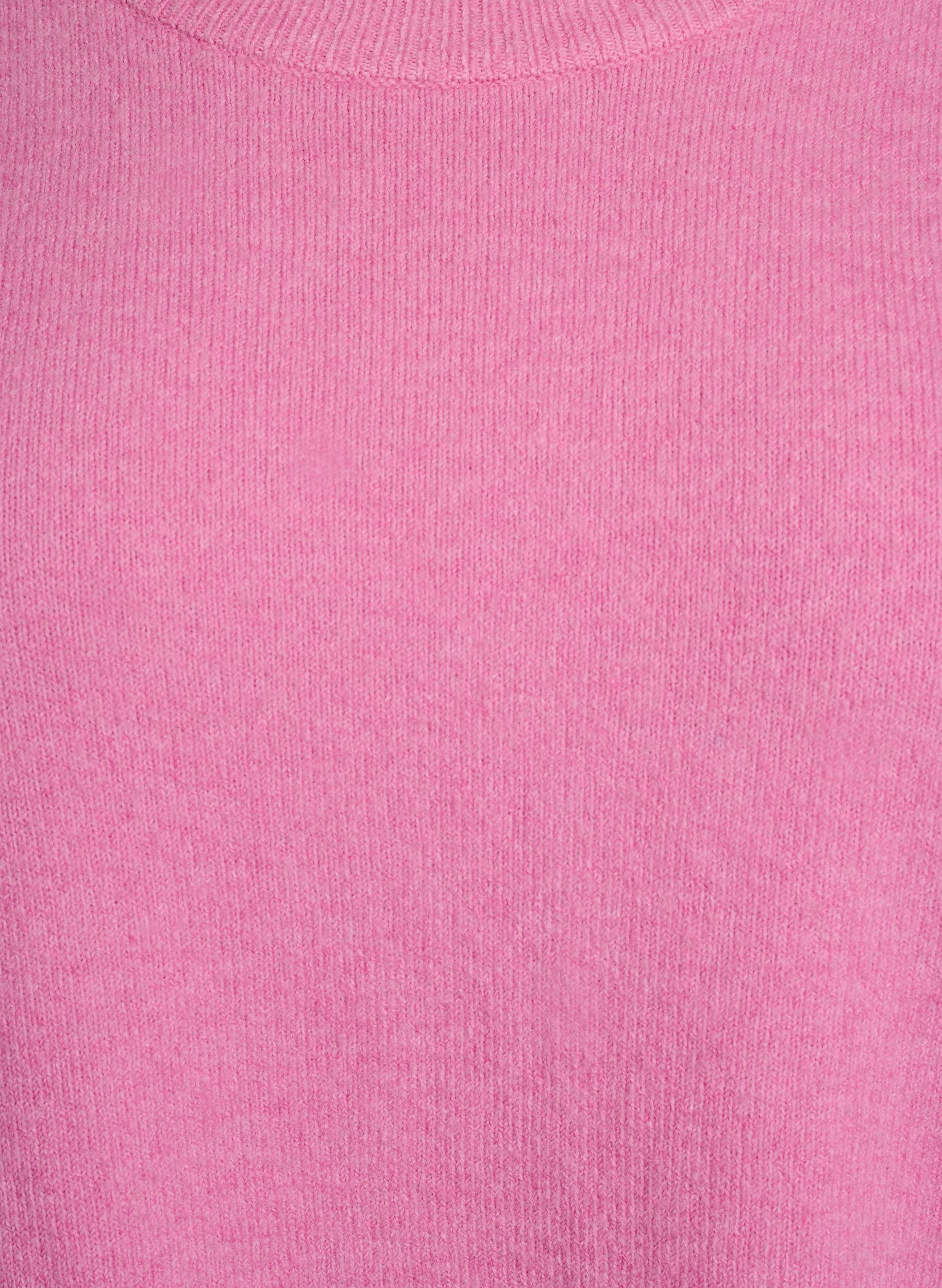 Zizzi Gebreide blouse met korte mouwen, Roze, Packshot image number 2