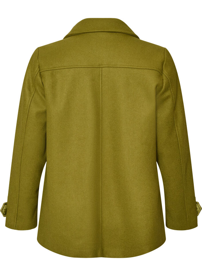 Korte jas met dubbele knoopsluiting, Groen, Packshot image number 1