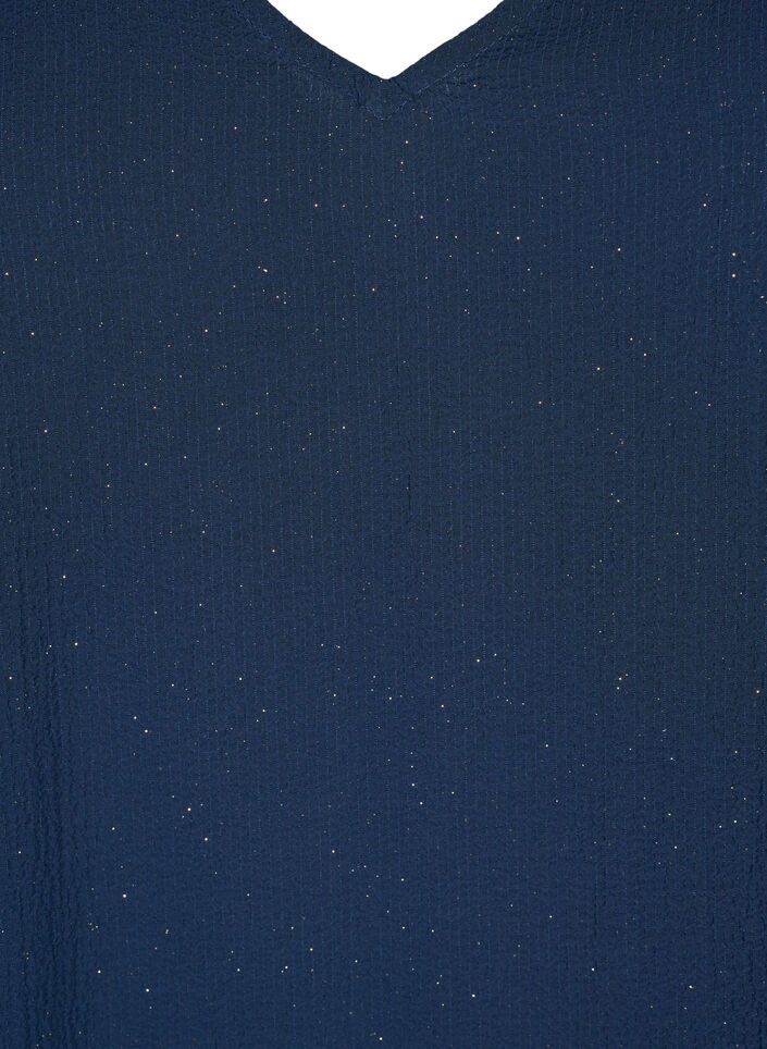 FLASH - Glitterjurk met lange mouwen, Navy w. Gold , Packshot image number 2