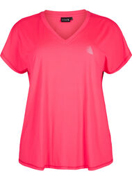 Los trainings-T-shirt met v-hals, Neon Diva Pink