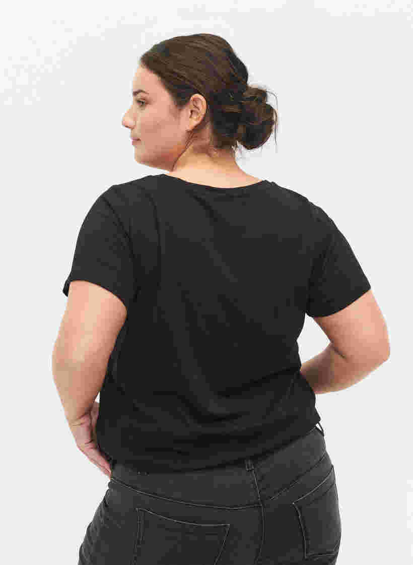 Katoenen t-shirt met korte mouwen en opdruk, Black Rock, Model image number 1