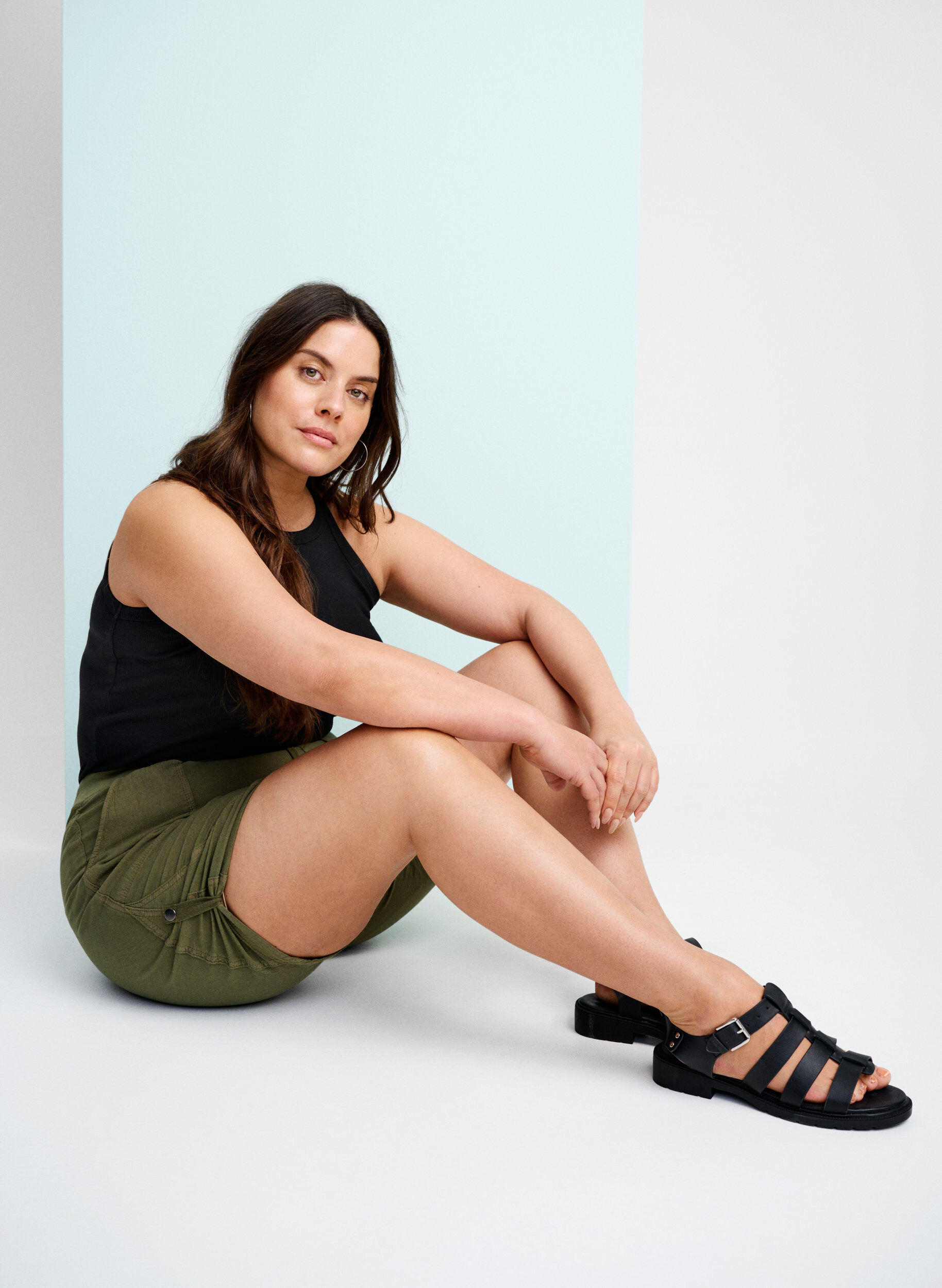 Losse katoenen short met zakken