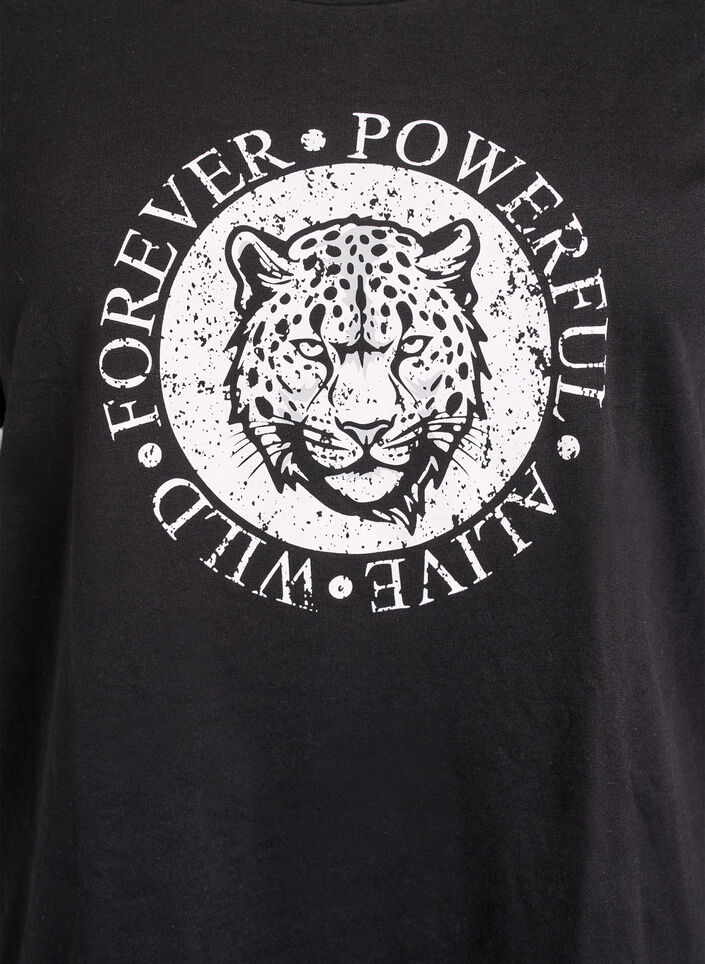 T-shirt met print, Zwart, Packshot image number 2