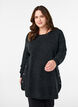 Lange gebreide blouse met balknopen, Grijs, Model image number 0