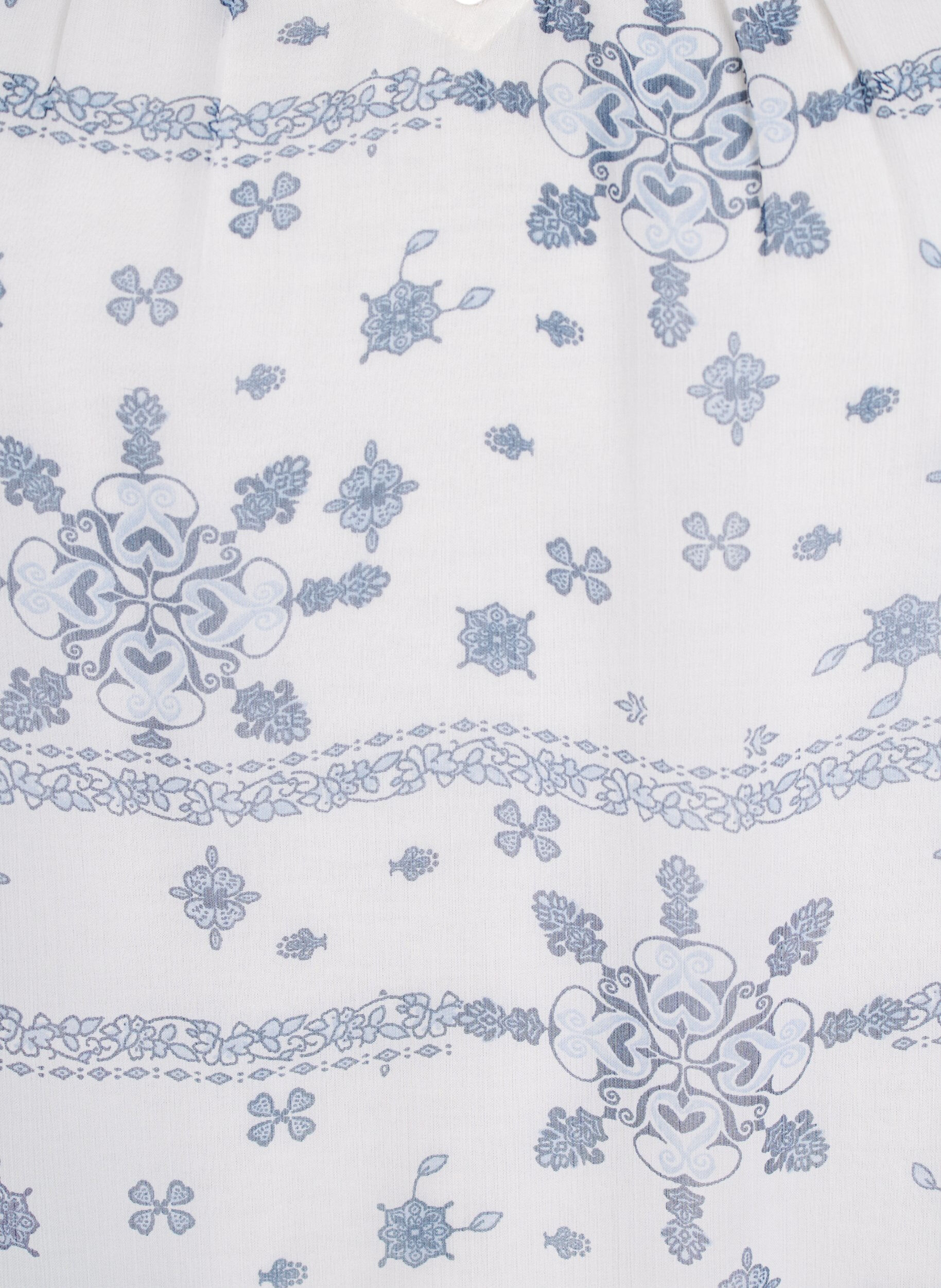 Zizzi Blouse met patroon, ruches en korte mouwen, Wit, Packshot image number 2