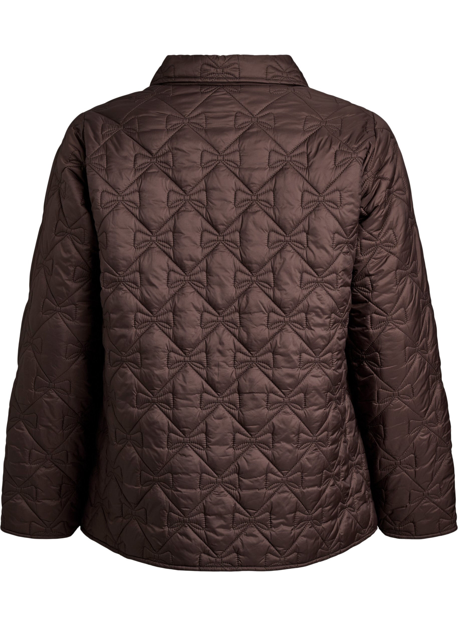 ZizziLicht gewatteerde jas met decoratieve stiksels, Bruin, Packshot image number 1