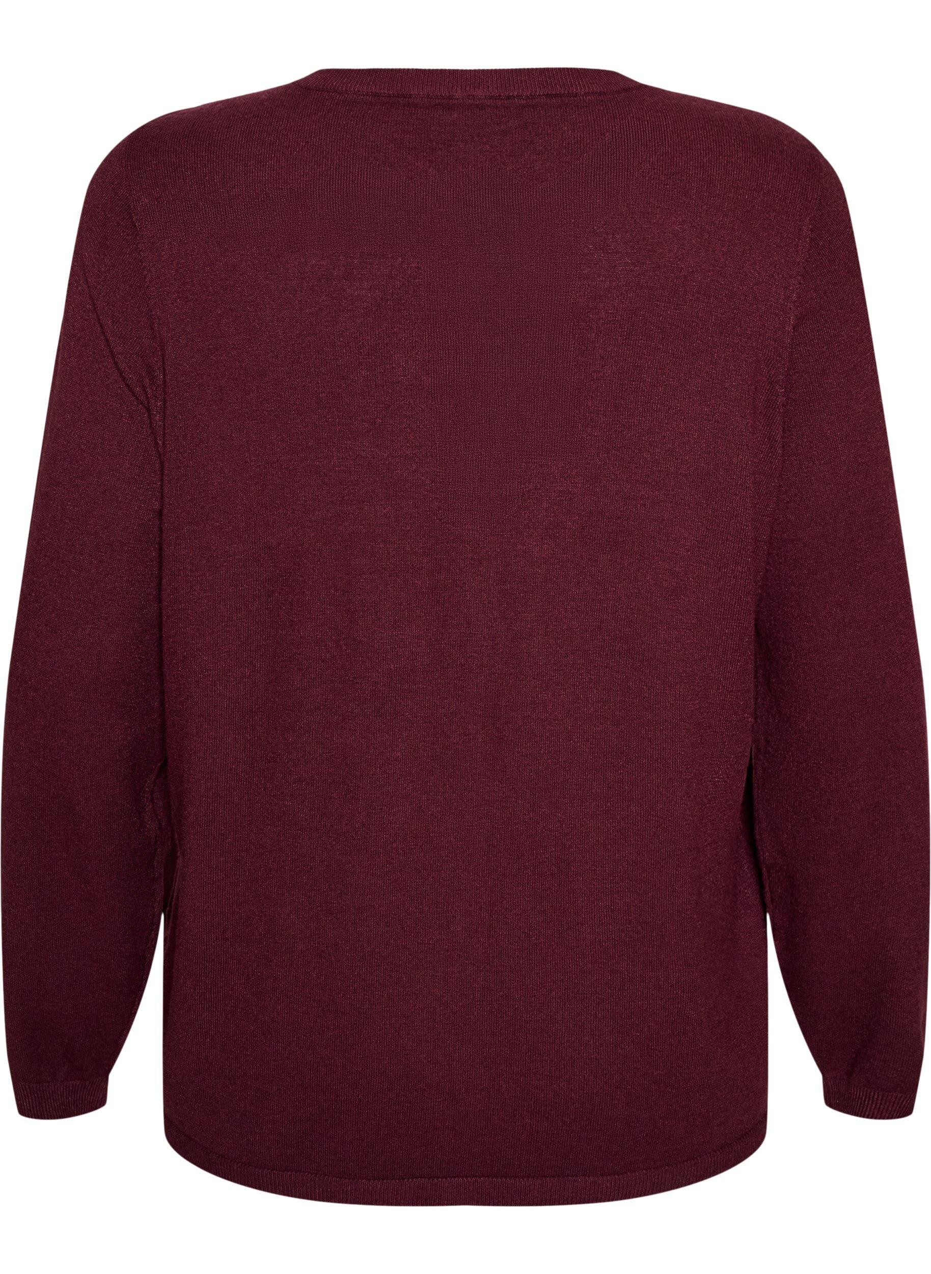 ZizziCardigan met ronde knopen, Rood, Packshot image number 1