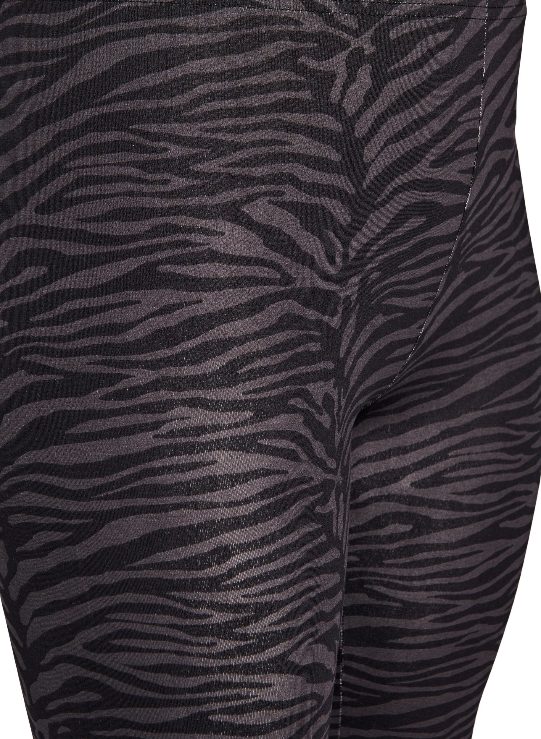 Zizzi Viscose leggings met print, Zwart, Packshot image number 2