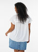 Mouwloze A-lijn katoenen blouseshirt, Wit, Model image number 2