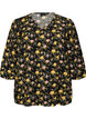 Blouse van viscose met patroon en 3/4-mouwen, Zwart, Packshot image number 0