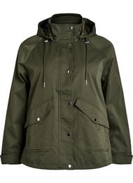 Korte lentejas met afneembare capuchon, Groen