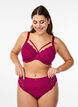 Microfiber Braziliaanse slip met kanten details, Boysenberry, Model image number 0