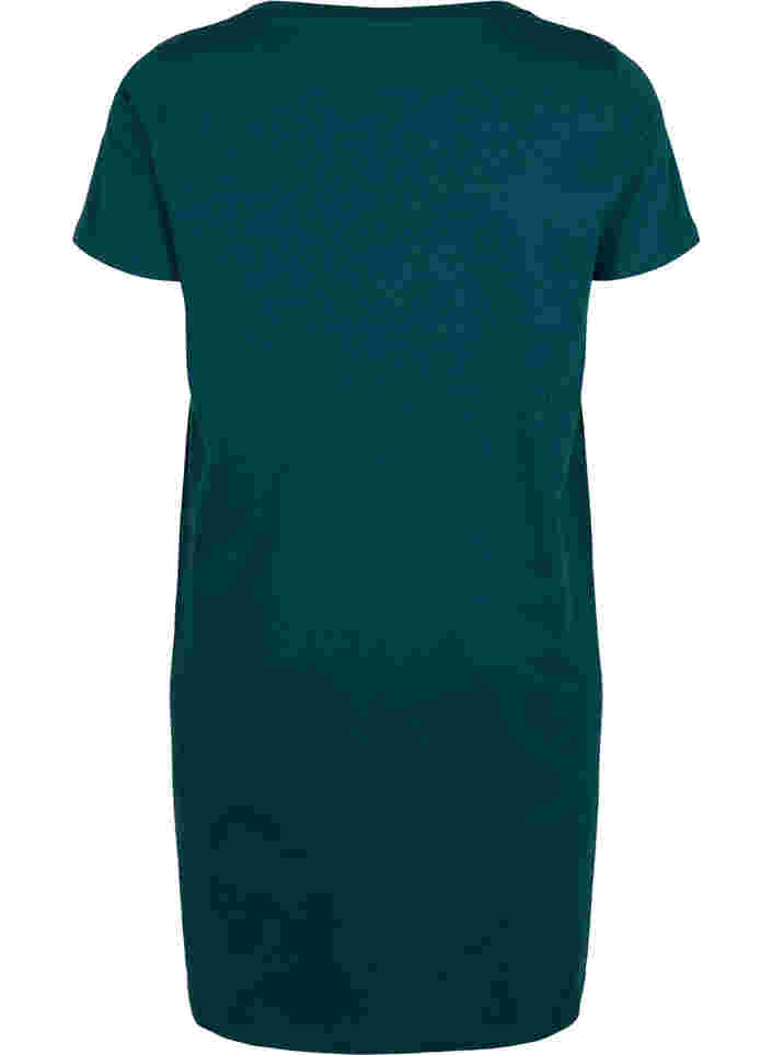 Katoenen nachthemd met korte mouwen, Deep Teal w. Cool It, Packshot image number 1