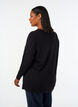 Gebreide blouse gemaakt van katoen en viscose., Zwart, Model image number 2