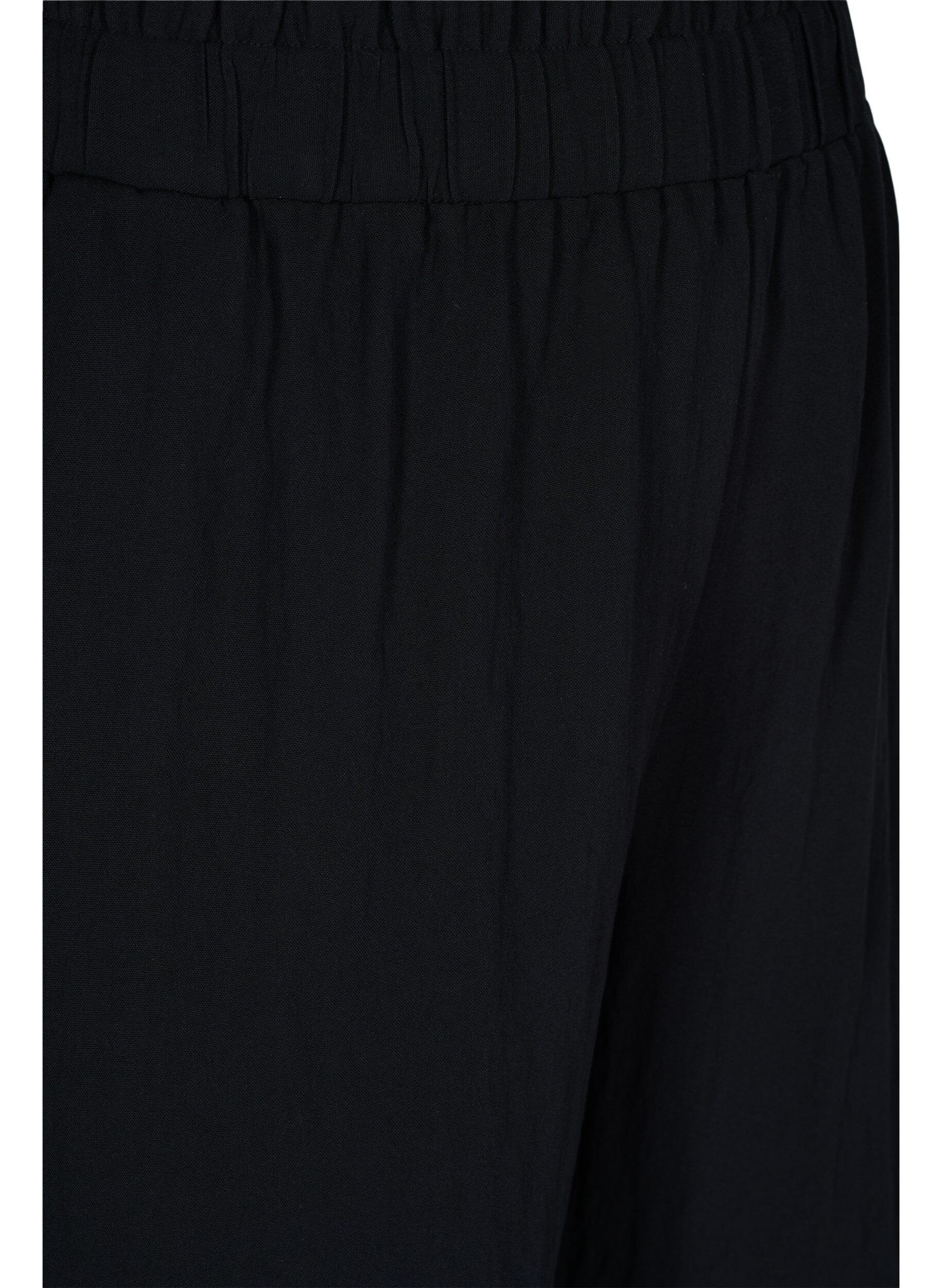 Zizzi Losse shorts van viscose, Black, Packshot image number 2