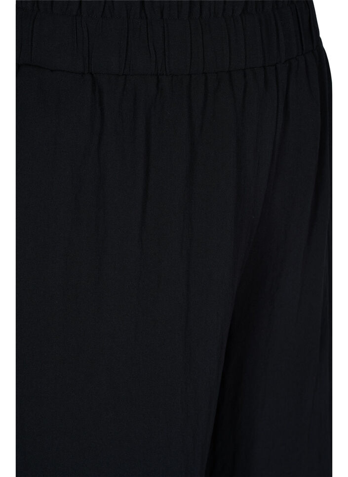 Losse shorts van viscose, Black, Packshot image number 2