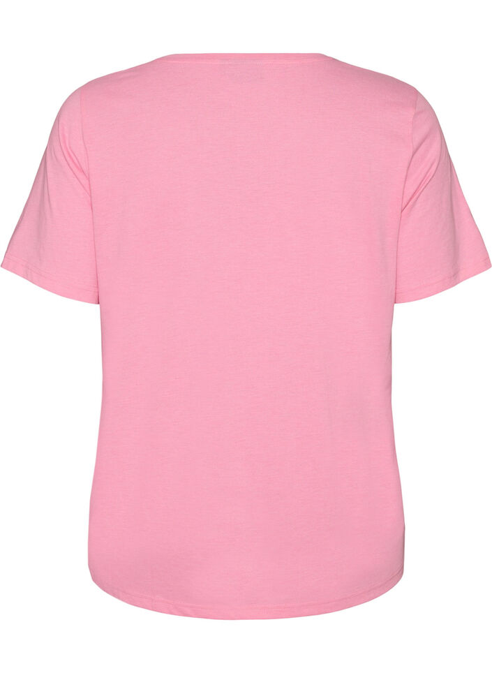 T-shirt met motief, Roze, Packshot image number 1