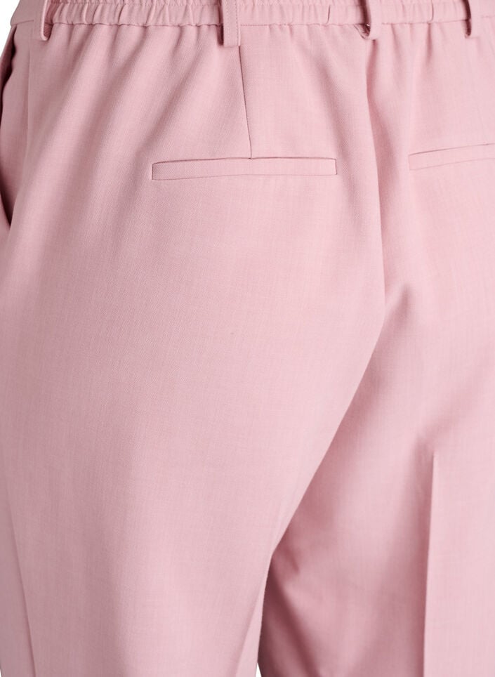 Op maat gemaakte broek met een hoge taille en straight-fit, Roze, Packshot