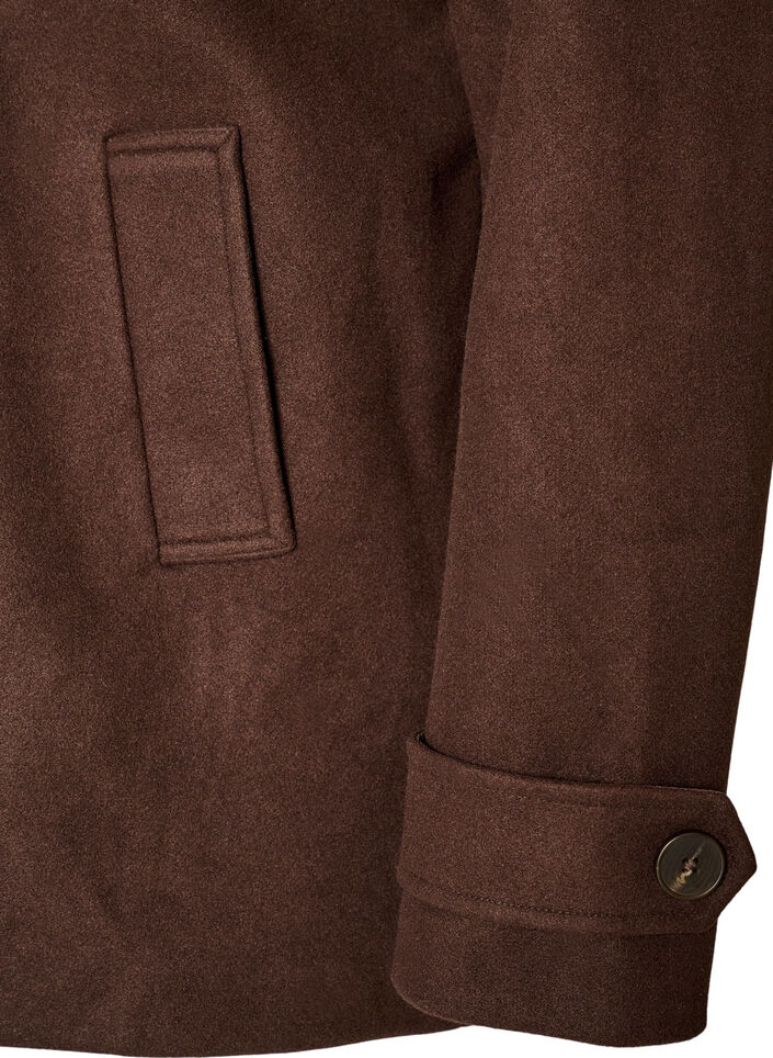 Korte jas met dubbele knoopsluiting, Bruin, Packshot image number 3