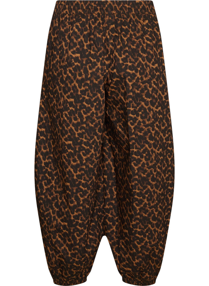 Balloonbroek met hoge taille en all-over patroon, Bruin, Packshot image number 1