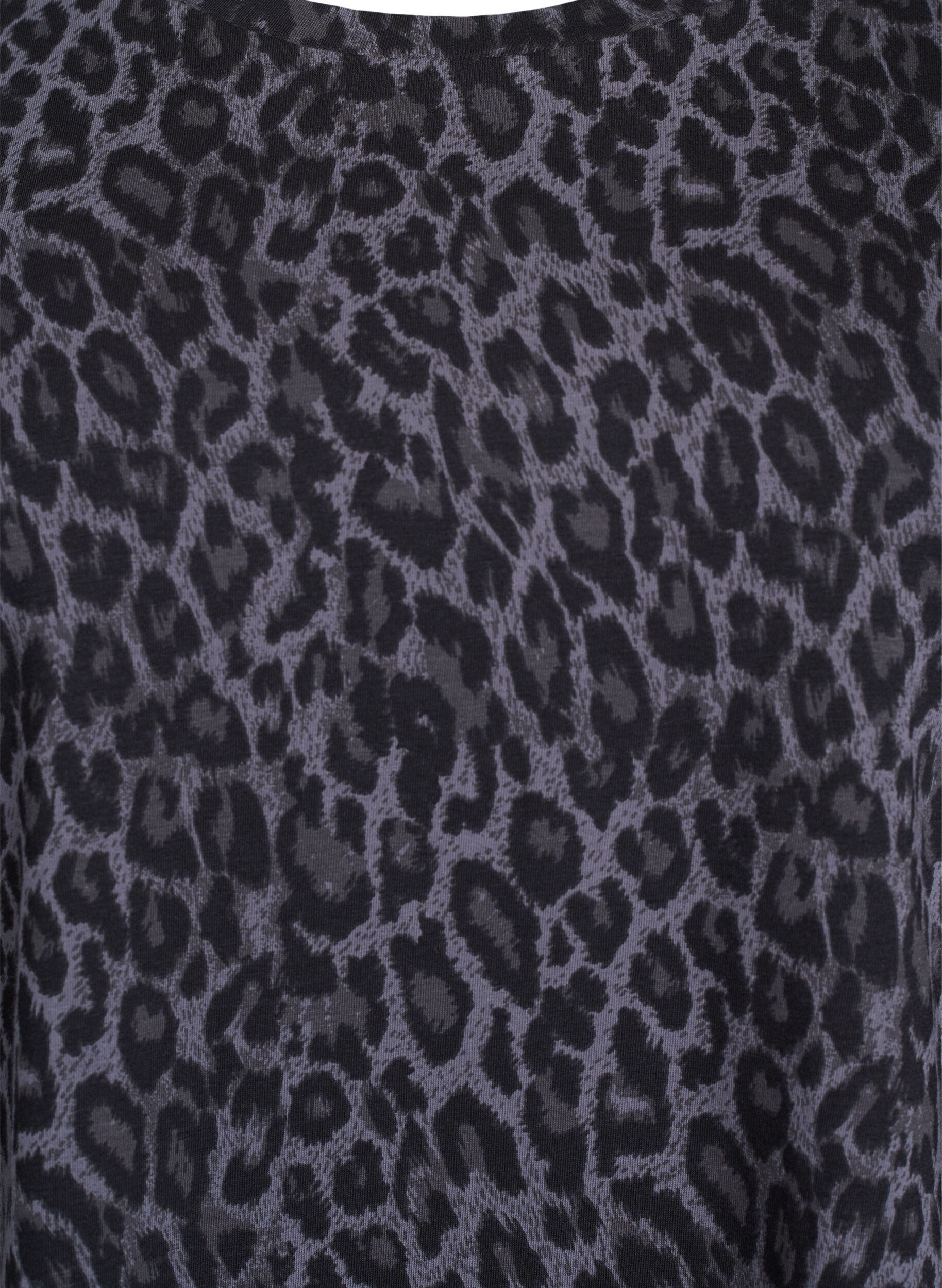 Zizzi T-shirt met ronde hals en all-overprint, Grijs, Packshot image number 2