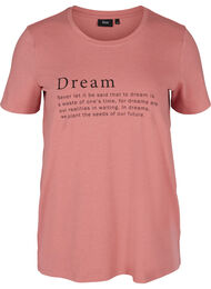 Pyjama-shirt met korte mouwen en print, Dusty Rose Mélange