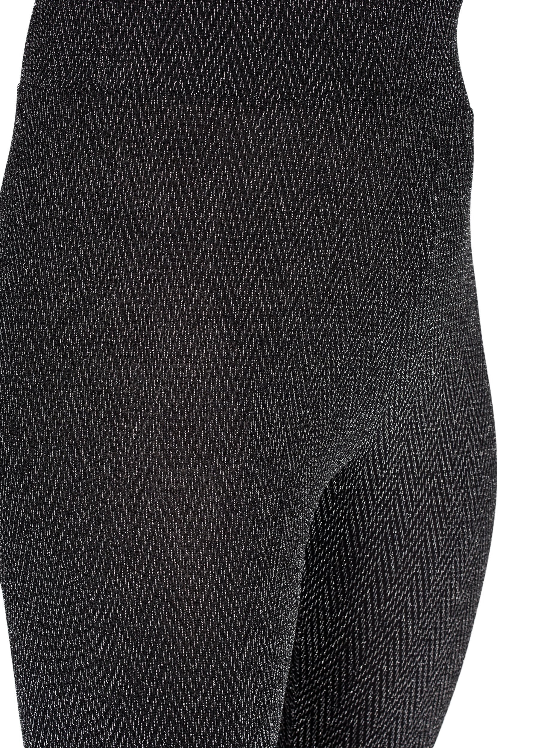 Zizzi Legging met glitterpatroon, Silver ZigZagShimmer, Packshot image number 2