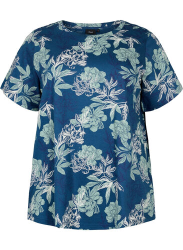 Oversized nacht t-shirt met print, Insignia Blue AOP, Packshot image number 0