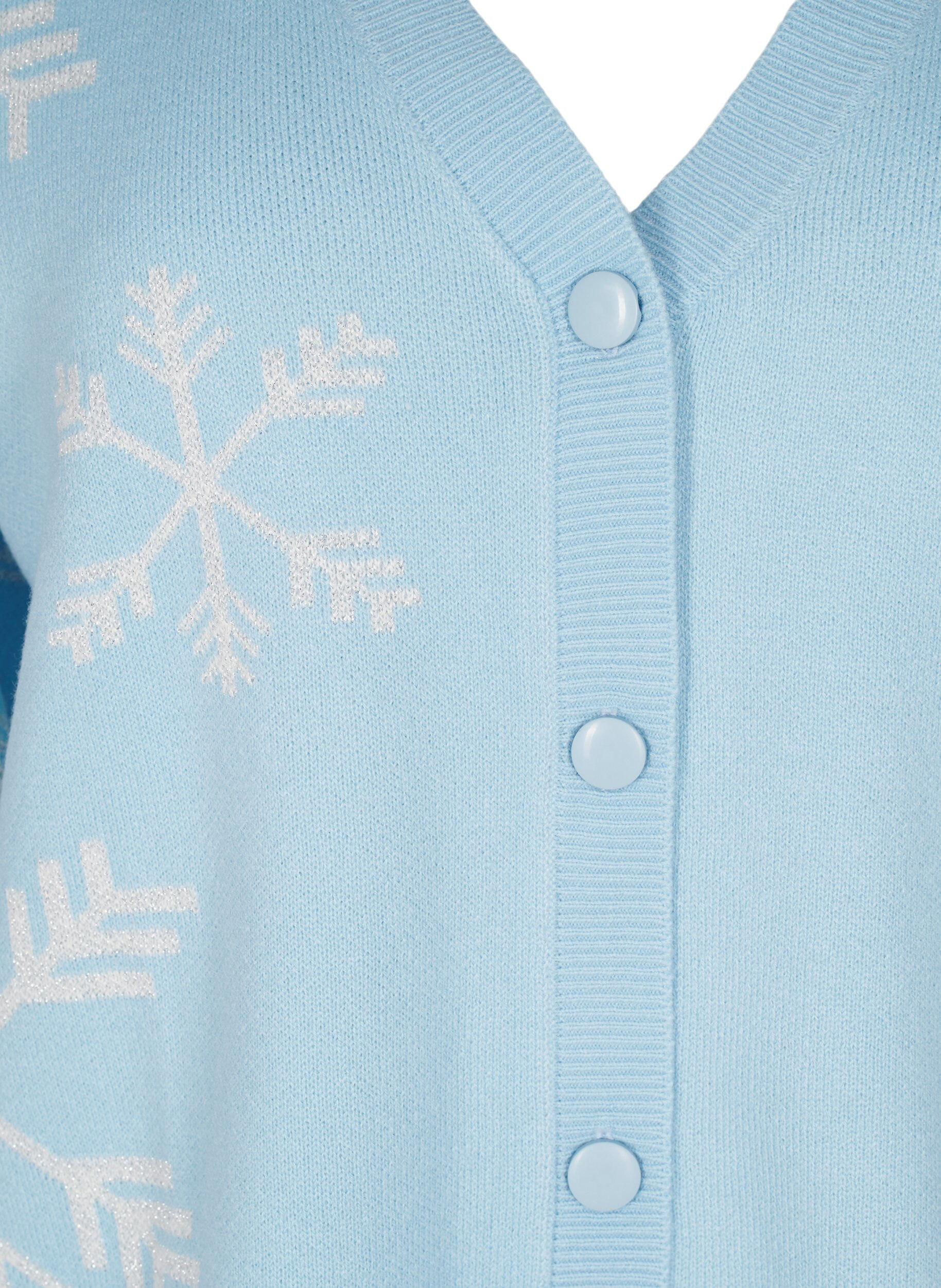 Zizzi Kerst gebreid vest, Cerulean Comb, Packshot image number 2