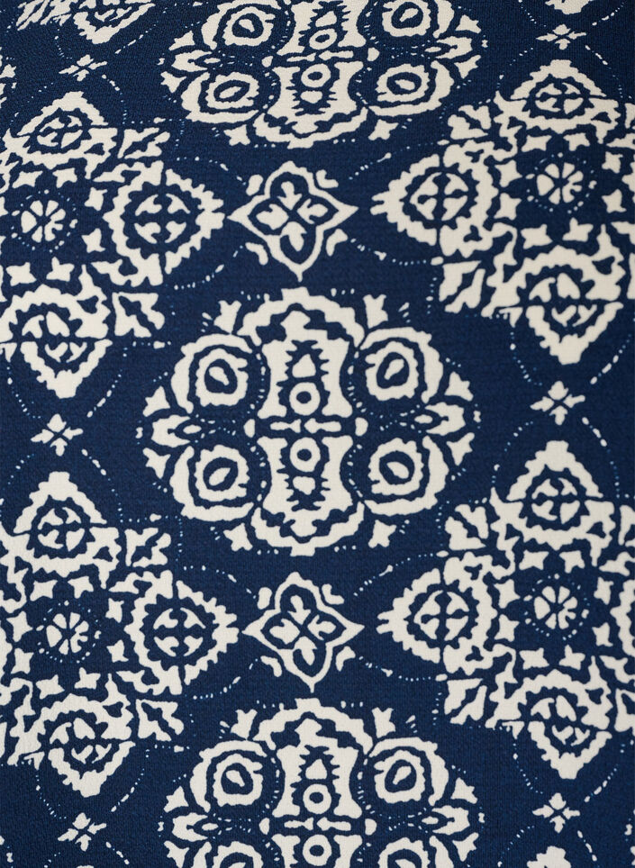 Jurk met print en korte mouwen, Blauw, Packshot image number 2