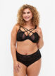 Kanten kruisloze string met normale taille, Black, Model image number 0