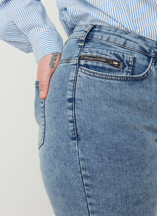 Amy jeans met hoge taille en stone wash, Stone Washed, Model image number 2
