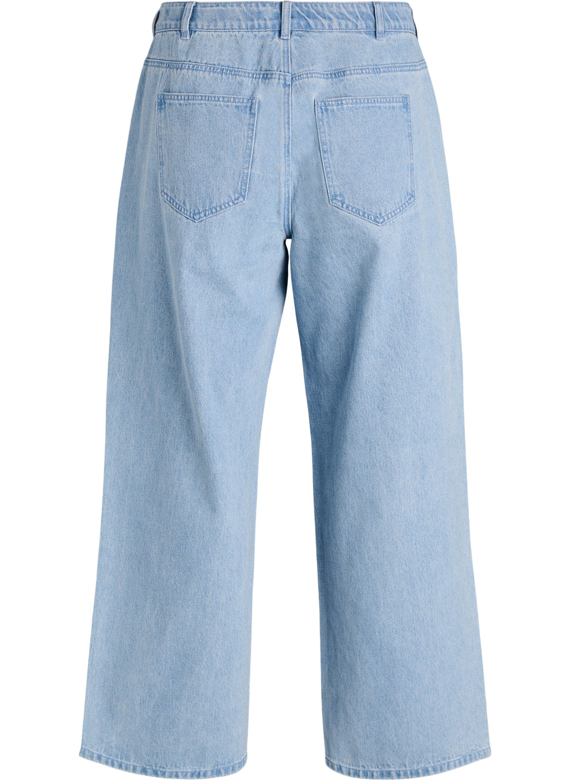 Zizzi Myra jeans met wide fit en bloemendetails, Blauw, Packshot image number 1