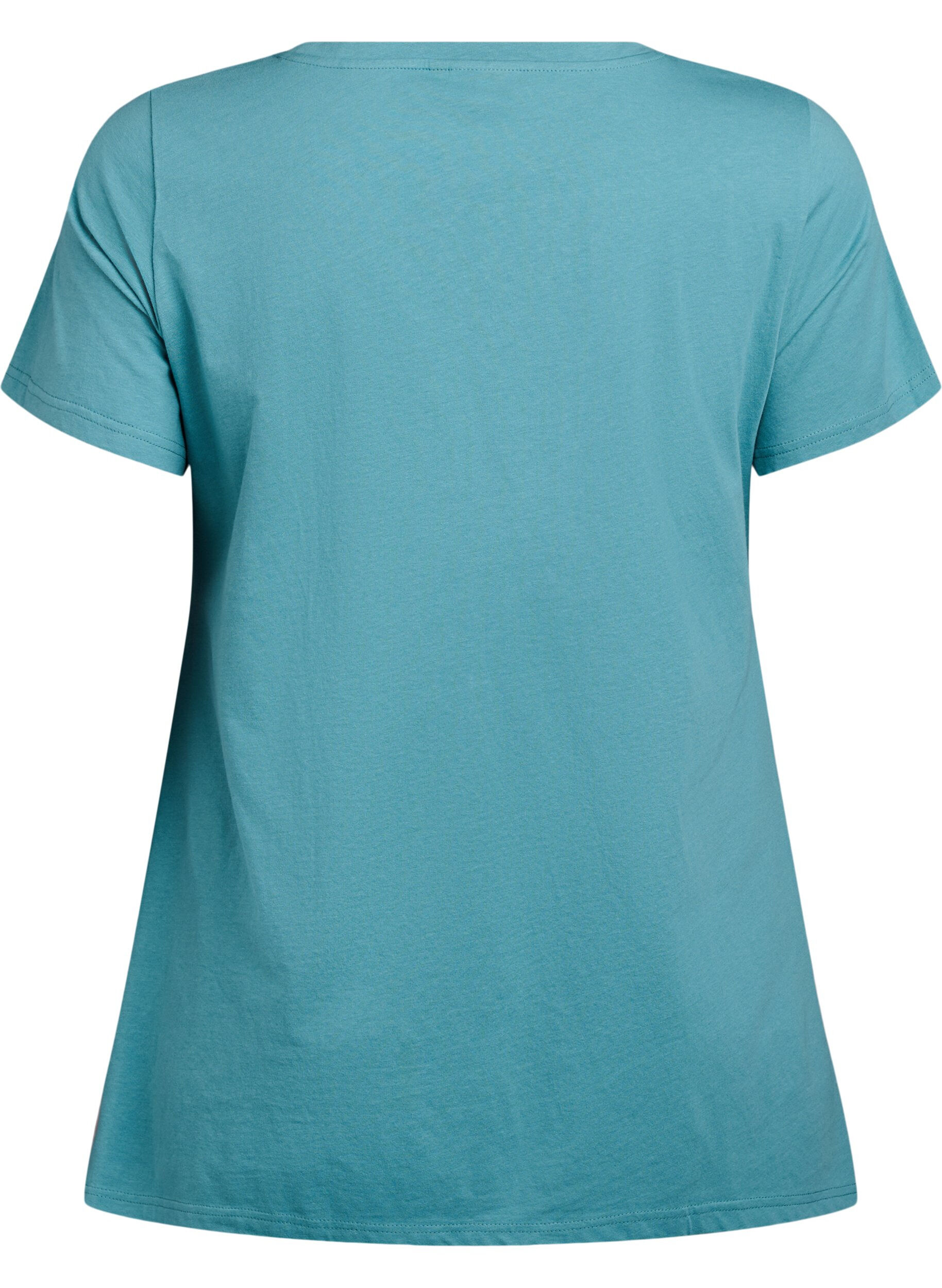 Zizzi T-shirt met ronde hals en A-lijn vorm, Groen, Packshot image number 1