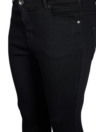 Cropped Amy jeans met rits, Black denim, Packshot image number 2