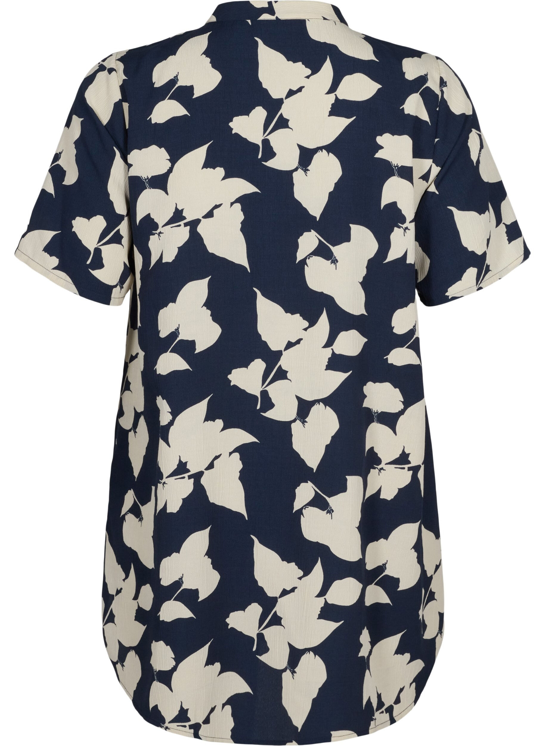 Zizzi FLASH - Bloemen tuniek met korte mouwen, Blue White Flower, Packshot image number 1