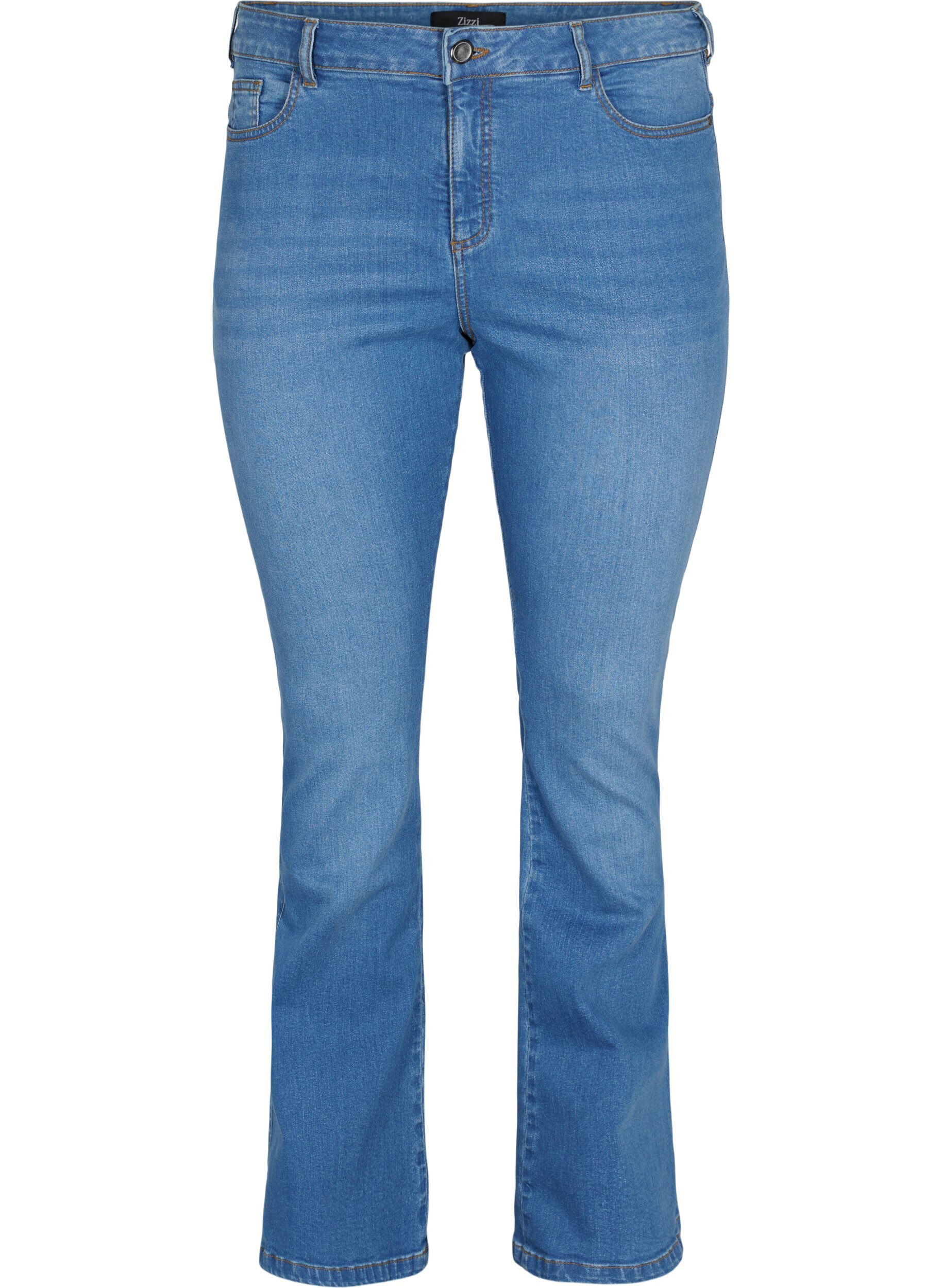Zizzi Ellen bootcut jeans met hoge taille, Blauw, Packshot image number 0