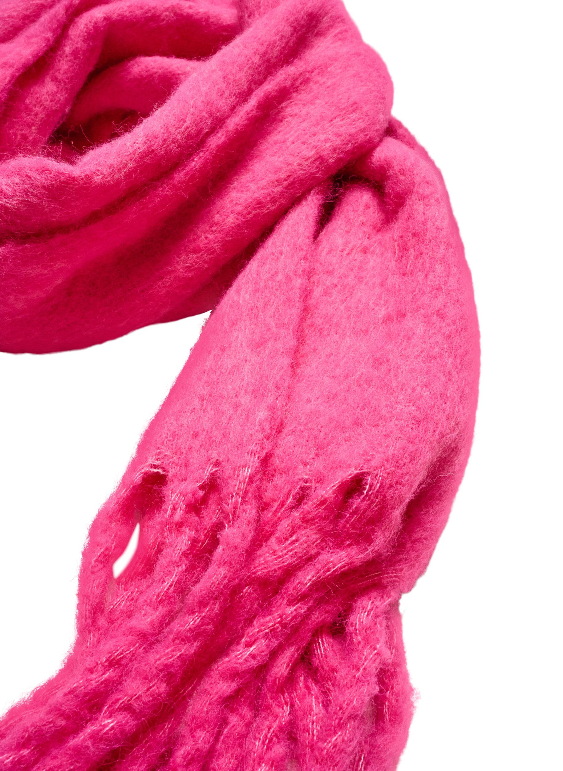 ZizziZachte sjaal met franjes, Roze, Packshot image number 1