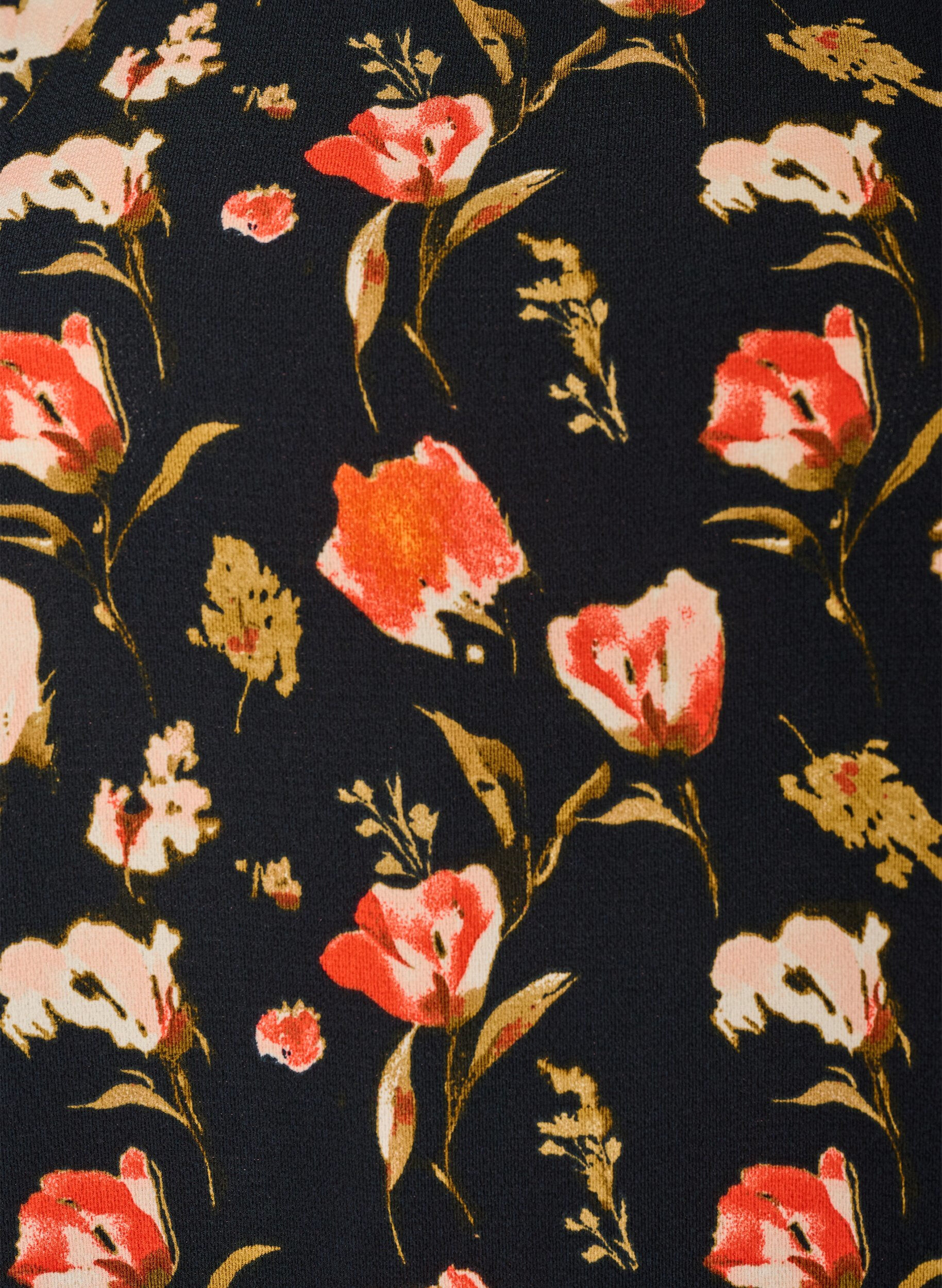 Zizzi Jurk met print en korte mouwen, Zwart, Packshot image number 2