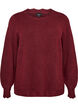 Gebreide blouse met golvende randen, Rood, Packshot image number 0
