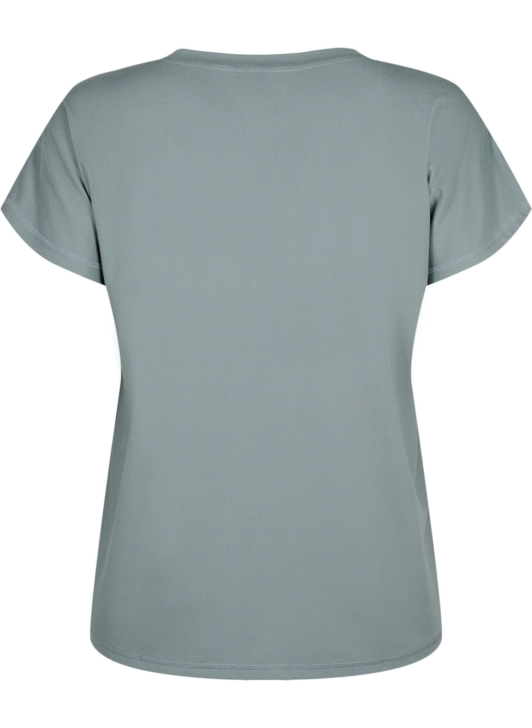Zizzi Los trainings-T-shirt met v-hals, Balsam Green, Packshot image number 1